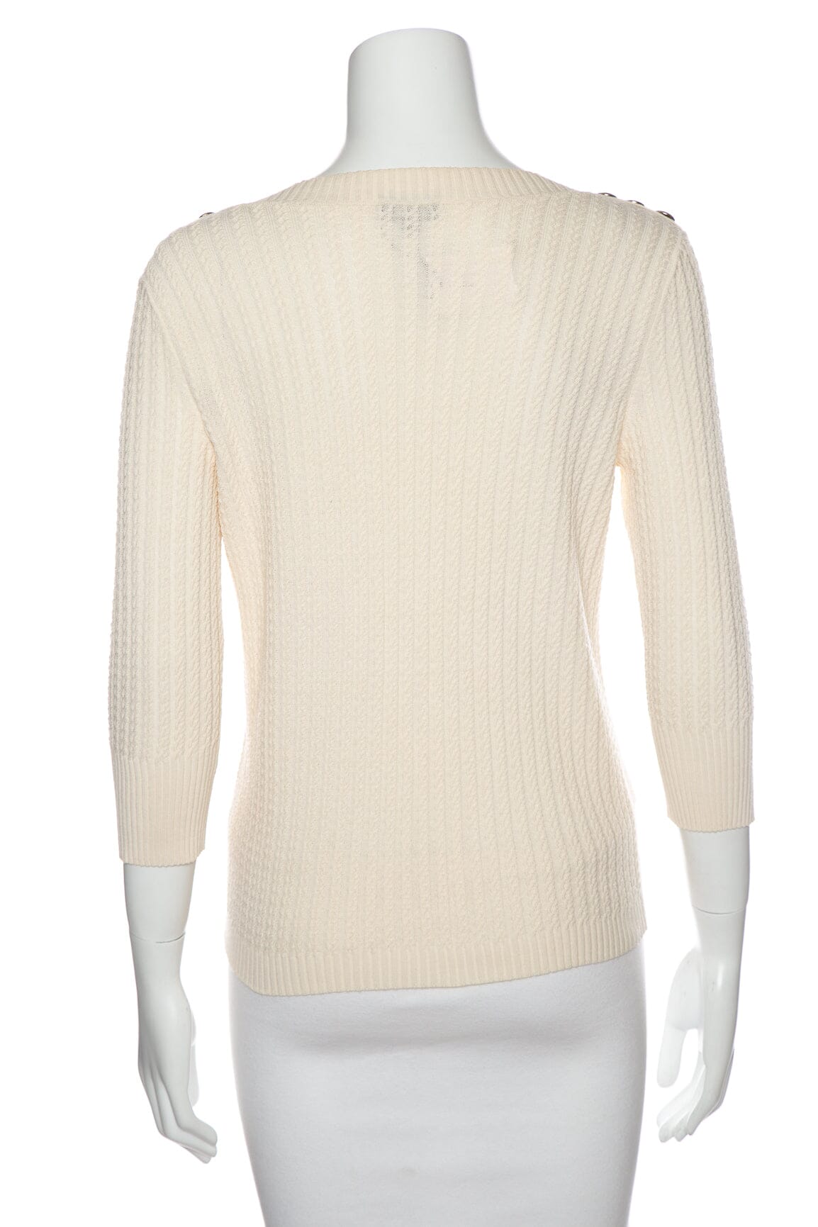 Chanel Cream Cable Knit Sweater SZ 38