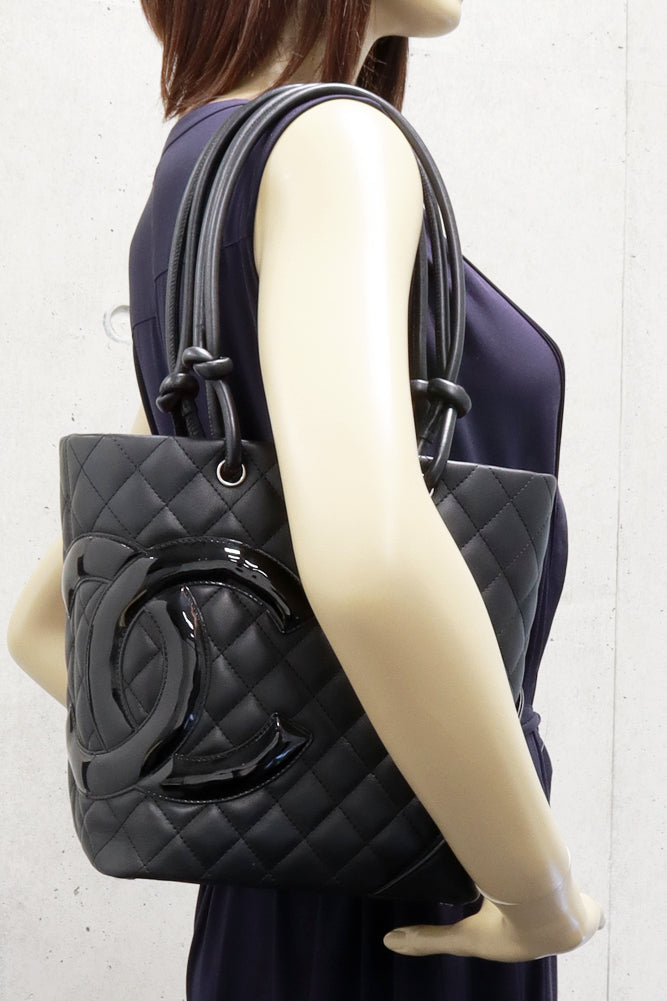 Chanel Cambon Line Lambskin Enamel Shoulder Tote Bag A25167