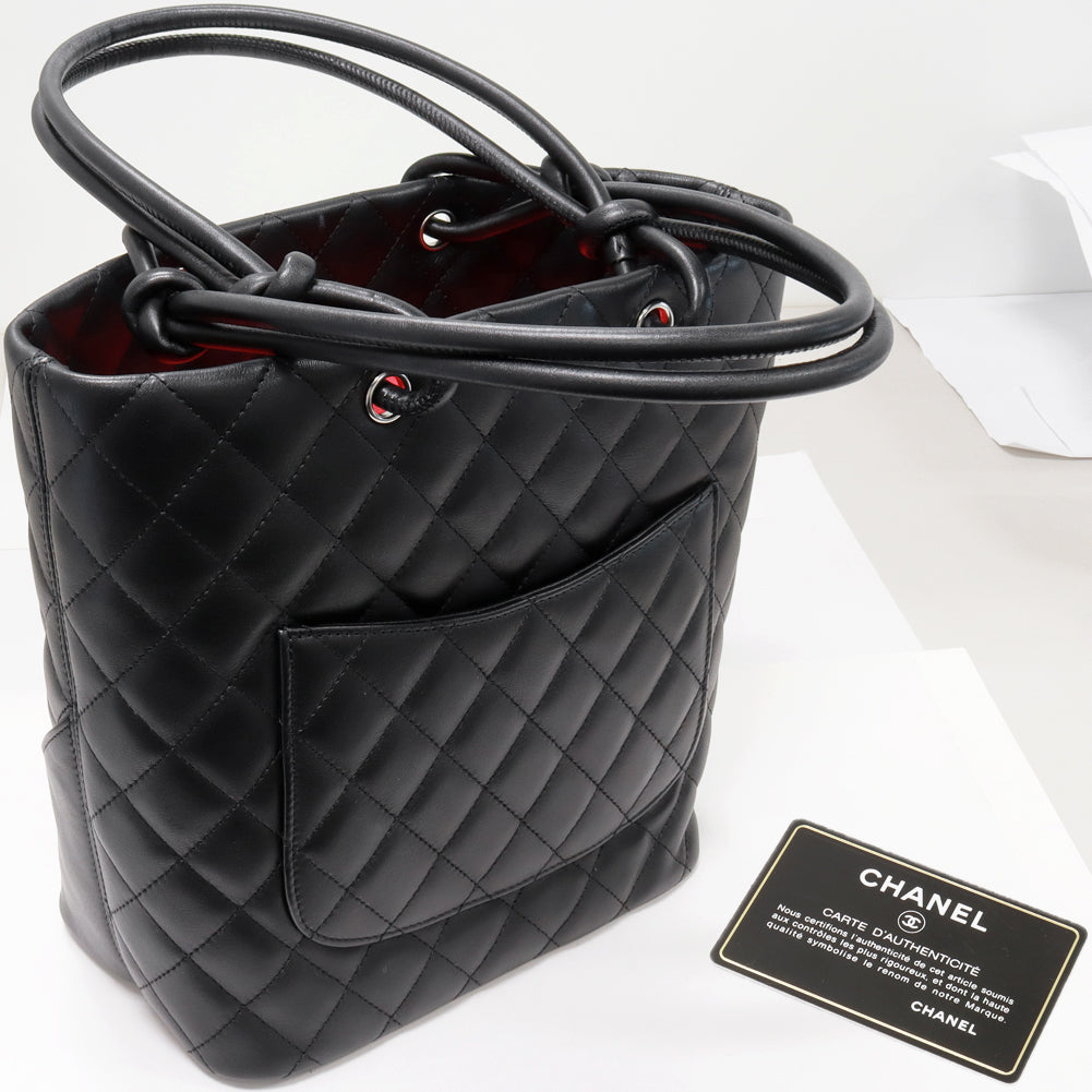 Chanel Cambon Line Lambskin Enamel Shoulder Tote Bag A25167