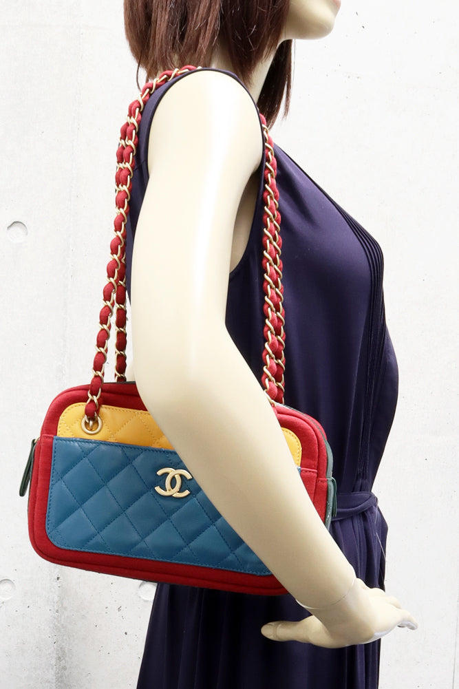 Chanel Lambskin Canvas Shoulder Bag