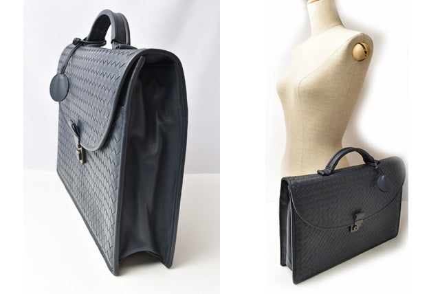 Bottega Veneta Leather Business Bag/Briefcase Navy