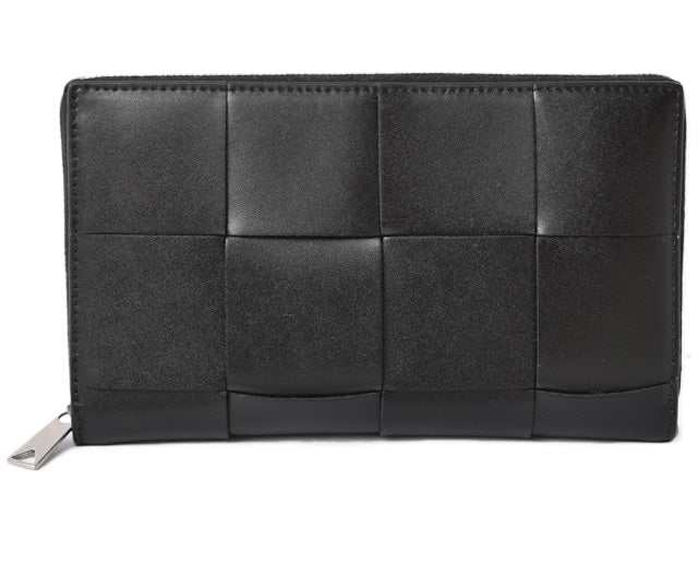 Bottega Veneta Intrecciato Zip-Around Long Wallet 649607 Black