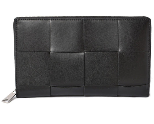 Bottega Veneta Intrecciato Zip-Around Long Wallet 649607 Black