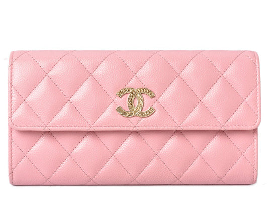 Chanel Caviar Skin Long Wallet Rose Pink in Pristine Condition