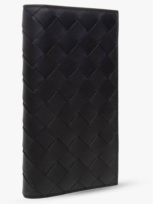 Bottega Veneta Intrecciato Leather Slim Long Wallet Black
