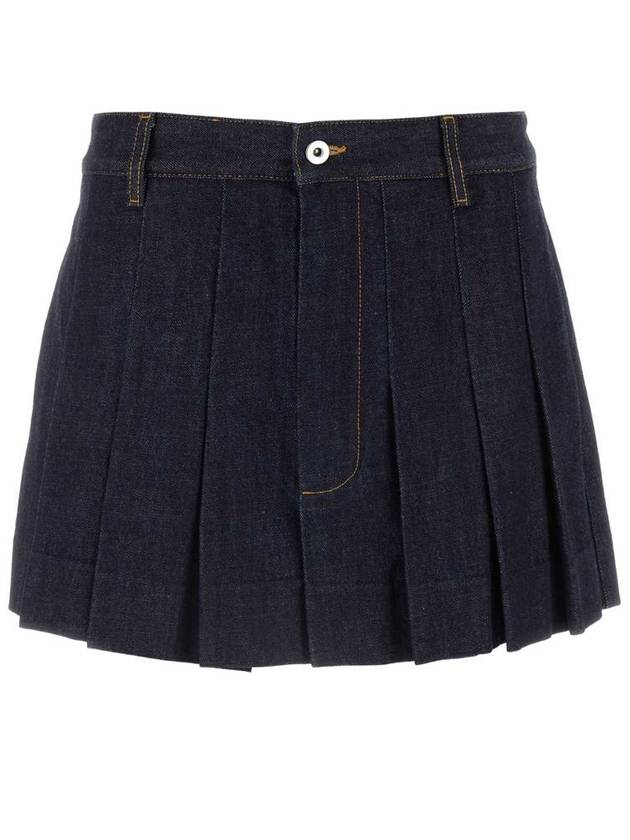 Bottega Veneta 24 ss Pleated Denim Skirt 789292V0W204245 B0021063006