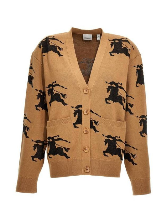 Burberry EKD Cotton Silk Cardigan Camel