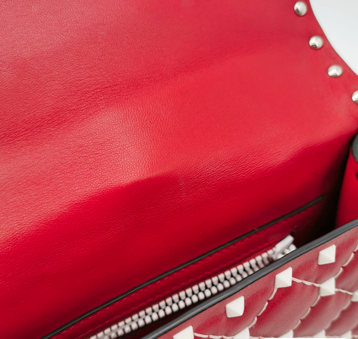 Valentino Rockstud Spike Medium 23cm Bag Red 24052678724369