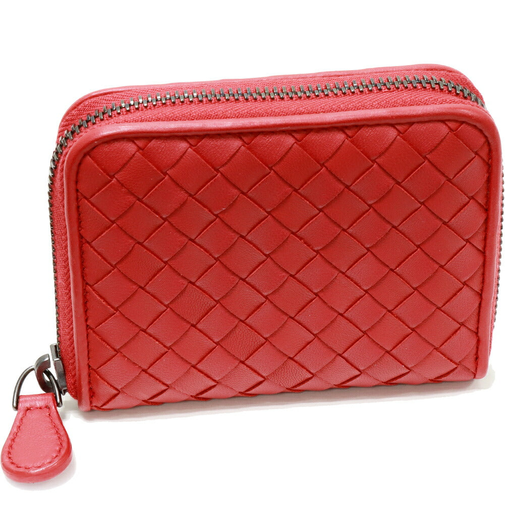 Bottega Veneta Lambskin Coin Case Red
