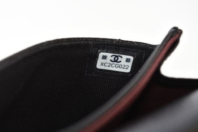 Chanel Caviar Skin Coin/Card Case Black/Bordeaux