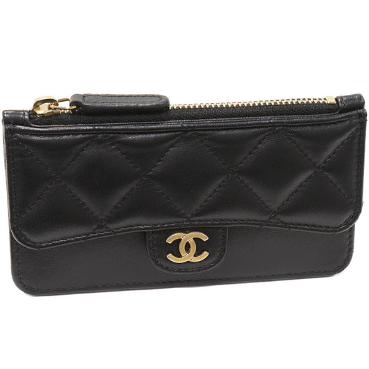 Chanel Lambskin Coin Card Case Black AP2570