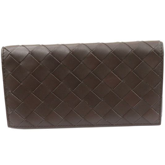 Bottega Veneta Intrecciato Long Wallet Dark Brown