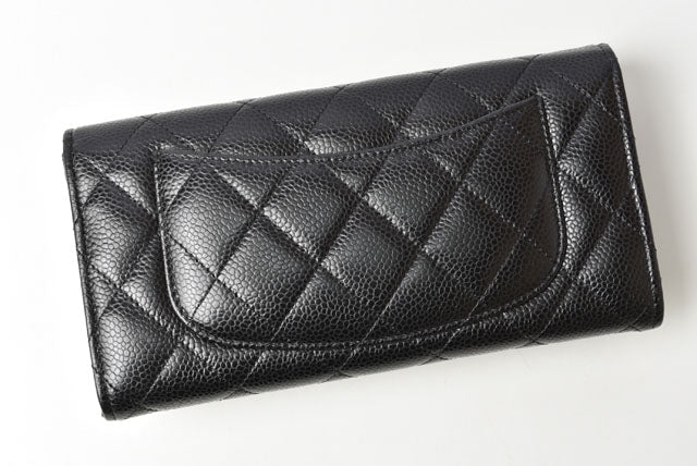 Chanel Caviar Skin Long Wallet Timeless Classic AP0241