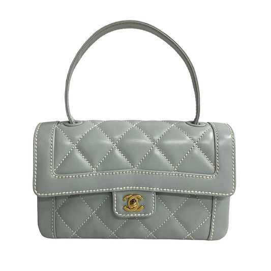 Chanel CC Wild Stitch Top Handle Bag Leather Handbag