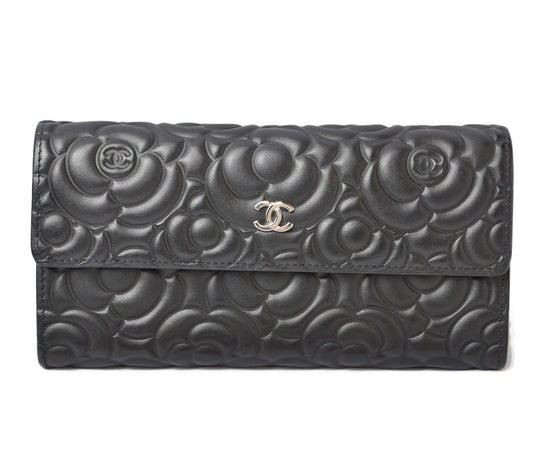 Chanel Camellia Lambskin Long Wallet A82283