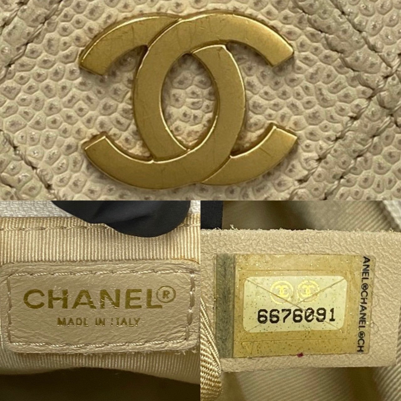 Chanel CC Caviar Shoulder Bag  Leather Shoulder Bag