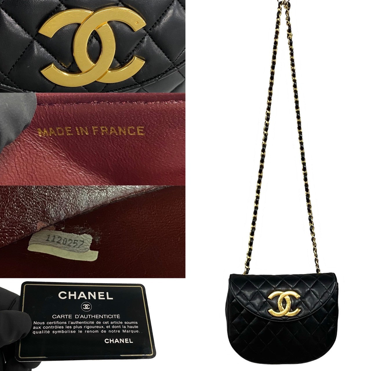 Chanel CC Matelasse Half Moon Crossbody Bag  Leather Crossbody Bag