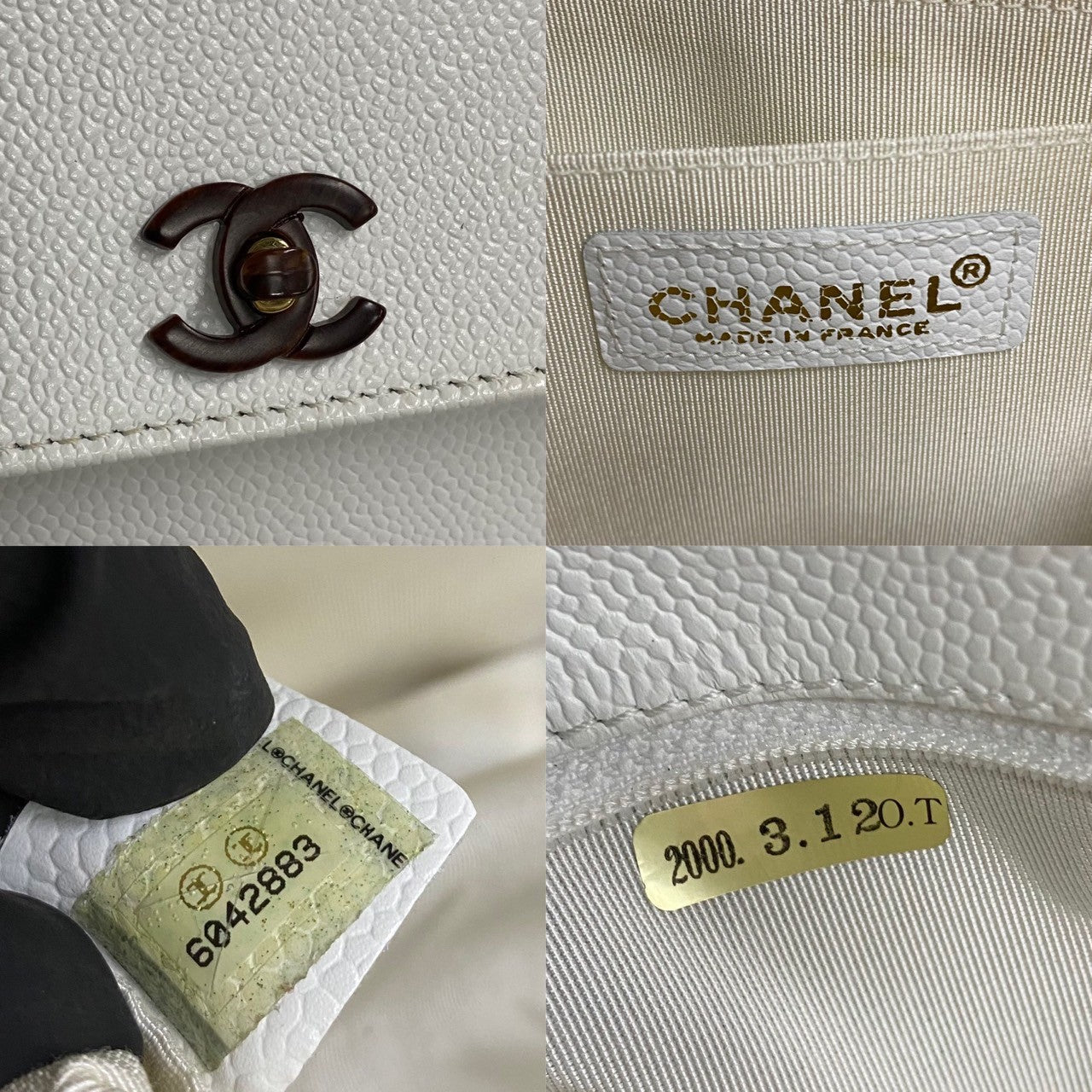 Chanel CC Caviar Top Handle Bag Leather Handbag