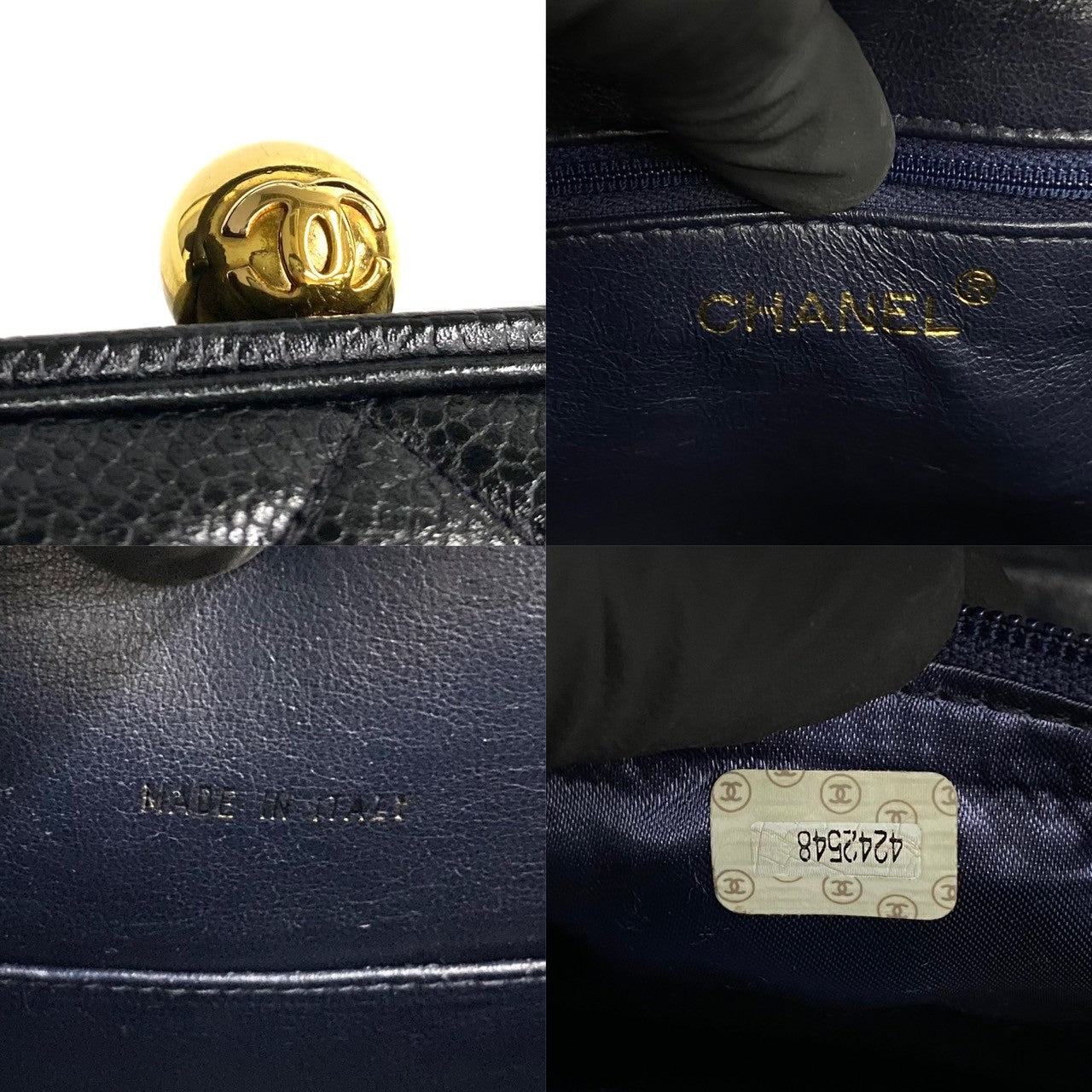 Chanel Caviar Top Handle Bag  Leather Handbag