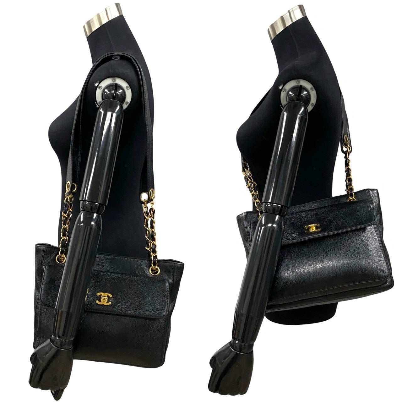 Chanel CC Caviar Shoulder Bag  Leather Shoulder Bag