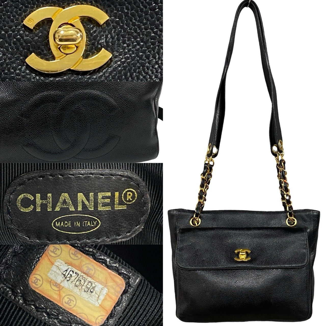 Chanel CC Caviar Shoulder Bag  Leather Shoulder Bag