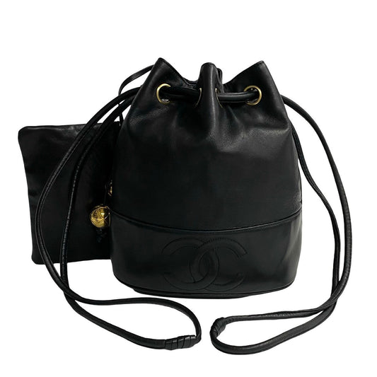 Chanel CC Drawstring Bucket Bag  Leather Crossbody Bag in New Condition