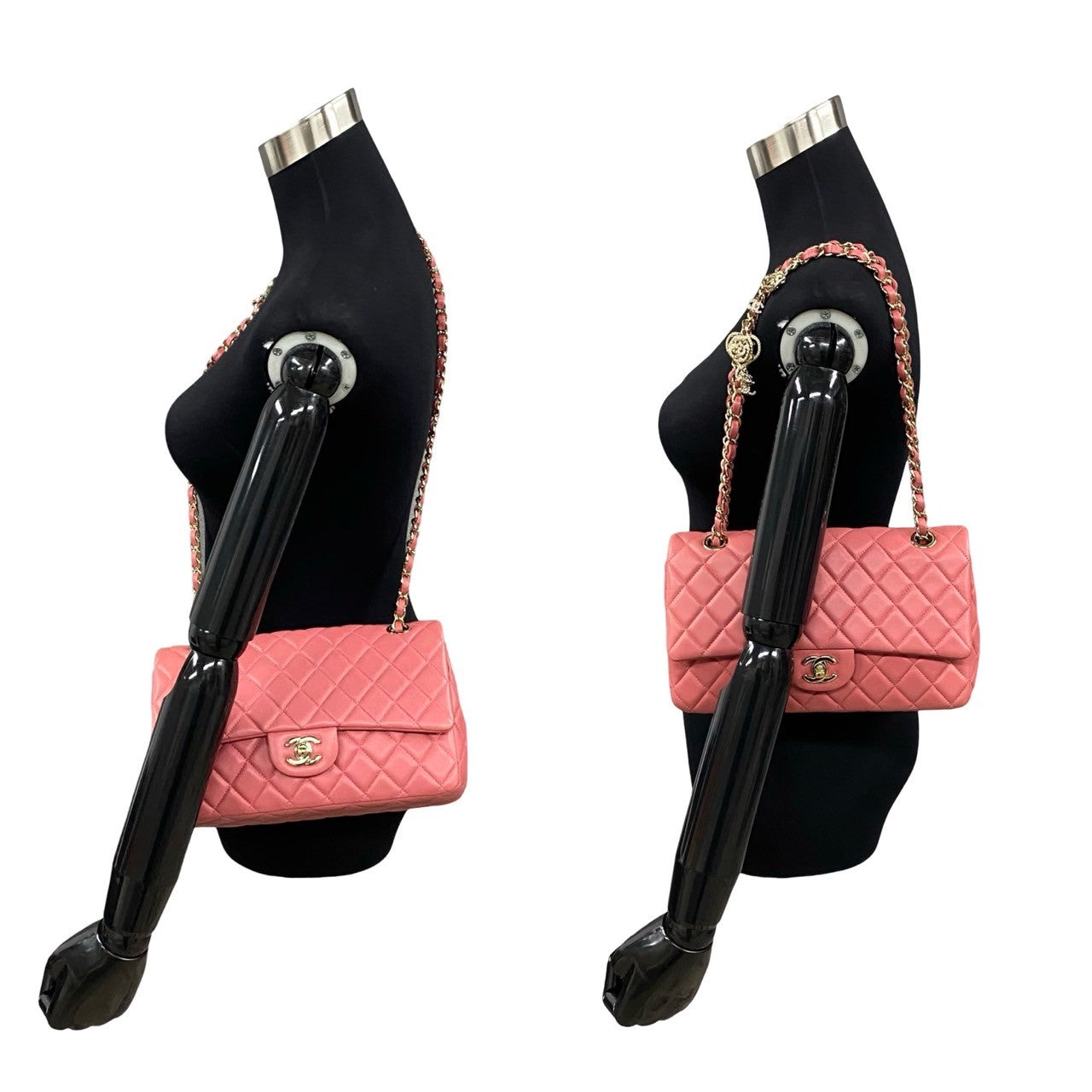 Chanel Medium Classic Single Flap Charm Bag  Leather Crossbody Bag