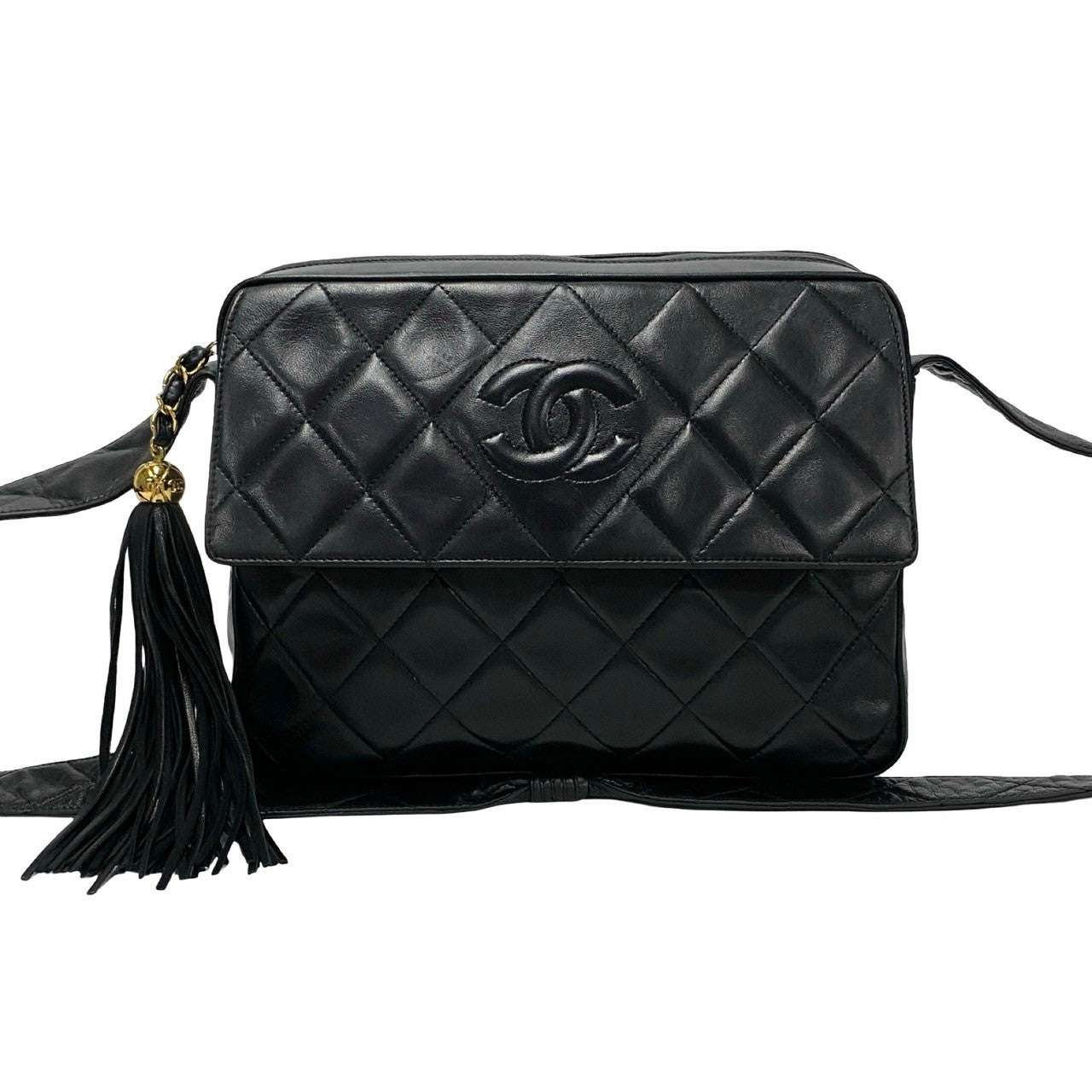 Chanel CC Matelasse Flap Tassel Bag  Leather Crossbody Bag in New Condition