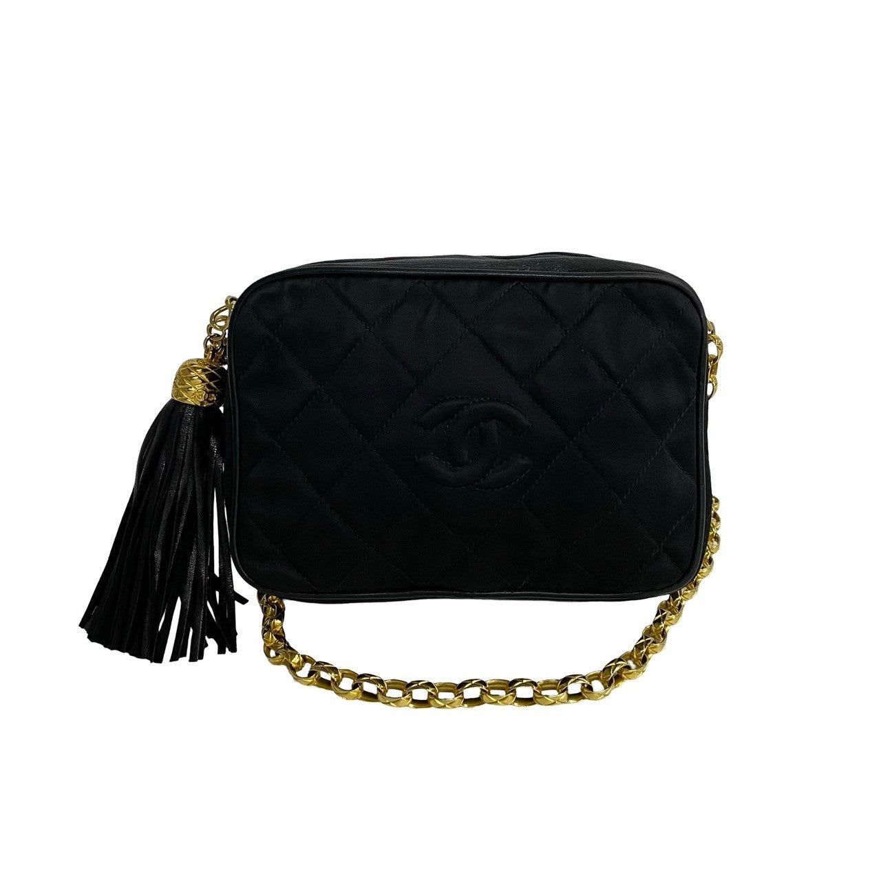 Chanel Quilted Nylon Tassel Camera Bag Canvas Crossbody Bag