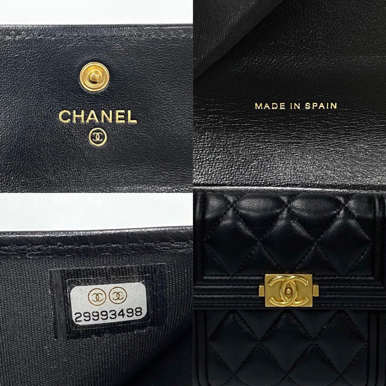 Chanel Boy Lambskin Bifold Wallet Black