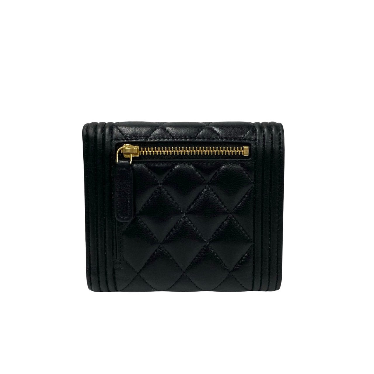Chanel Boy Lambskin Bifold Wallet Black
