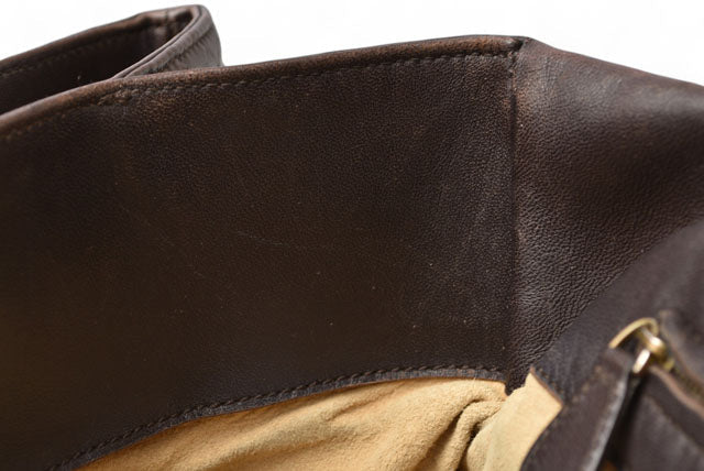 Bottega Veneta Leather Tote Bag Dark Brown