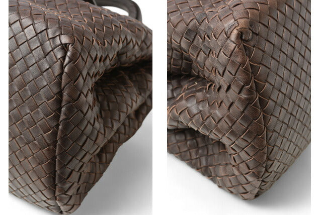 Bottega Veneta Leather Tote Bag Dark Brown