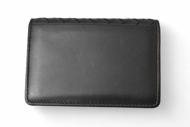 Bottega Veneta Leather Card/Coin Case Black