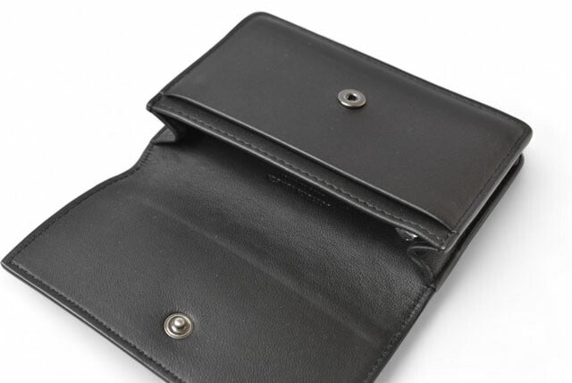 Bottega Veneta Leather Card/Coin Case Black
