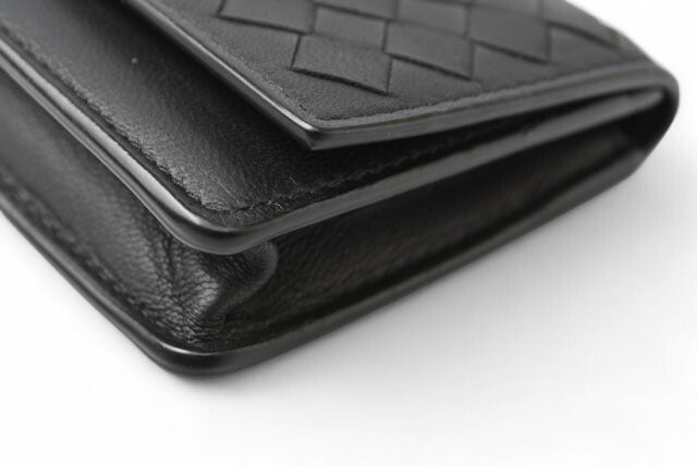 Bottega Veneta Leather Card/Coin Case Black