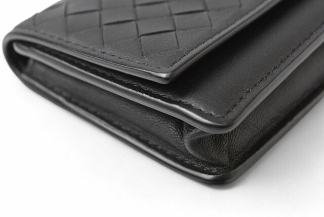 Bottega Veneta Leather Card/Coin Case Black