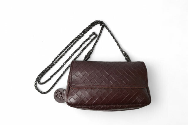 Bottega Veneta Leather Shoulder/Clutch Bag Intreccio Mirage
