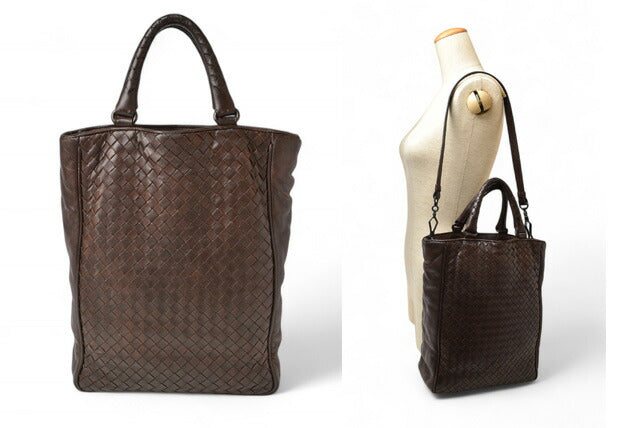 Bottega Veneta 2way Tote/Shoulder Bag Dark Brown