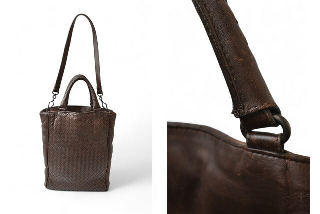 Bottega Veneta 2way Tote/Shoulder Bag Dark Brown