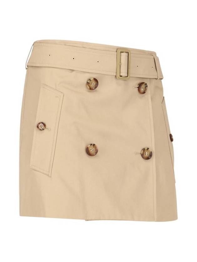 Burberry Women's Cotton Gabardine Mini Trench A-Line Skirt Beige