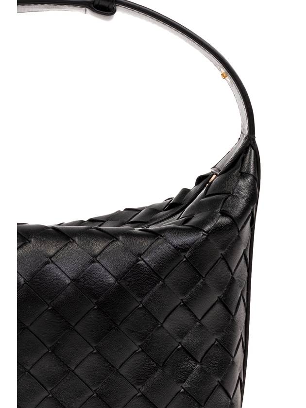 Bottega Veneta Intrecciato Small Leather Shoulder Bag Black