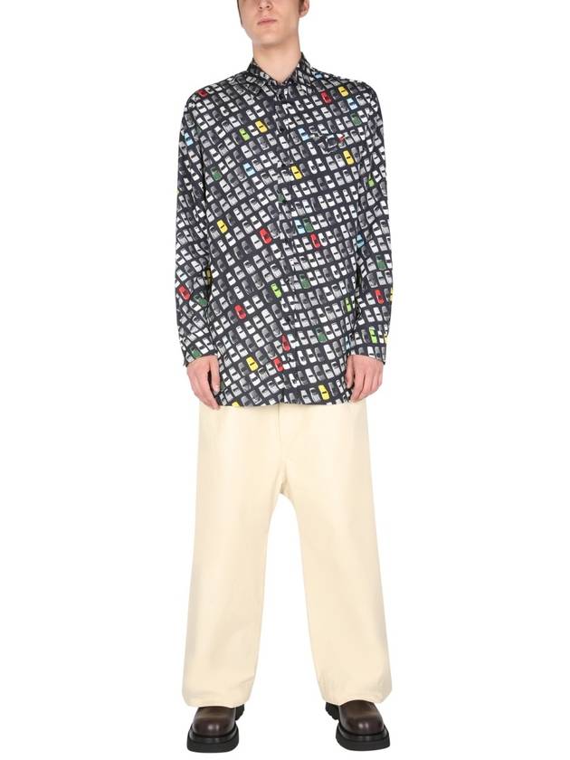 Bottega Veneta Car Print Long Sleeve Shirt