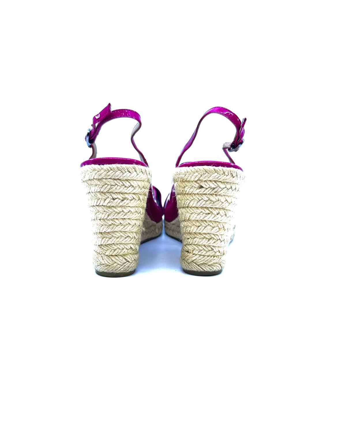 VALENTINO Size 11 Hot Pink Patent Leather Wedge