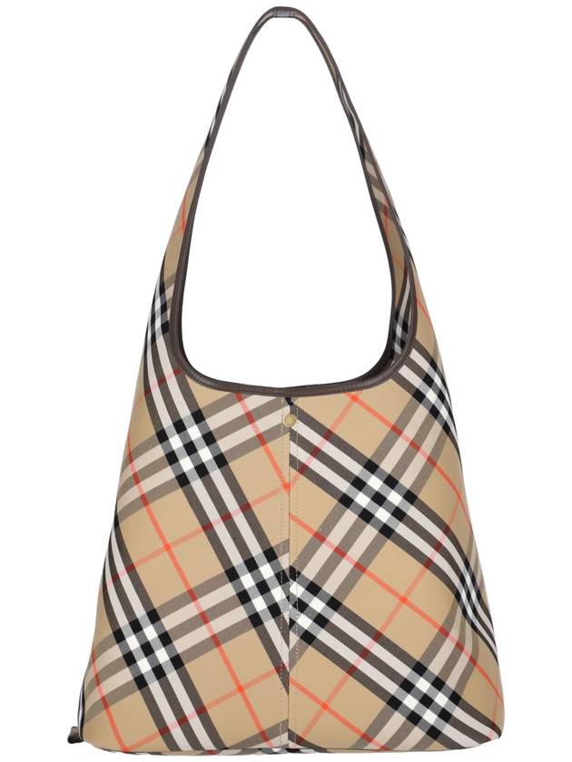 Burberry Check Large Shoulder Bag Sand