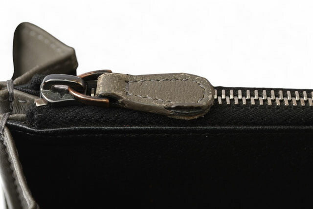 Bottega Veneta Leather Wallet Khaki Gray