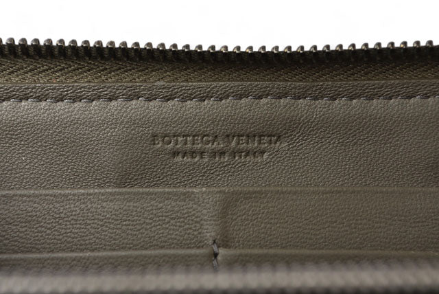Bottega Veneta Leather Wallet Khaki Gray