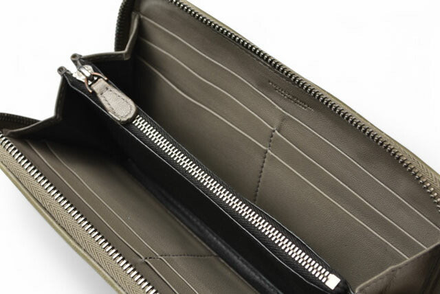 Bottega Veneta Leather Wallet Khaki Gray