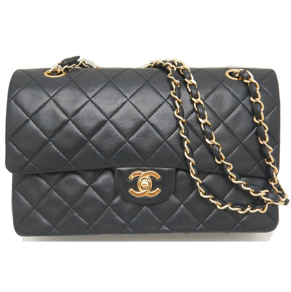 Chanel Lambskin W Flap Chain Shoulder Bag AO1112