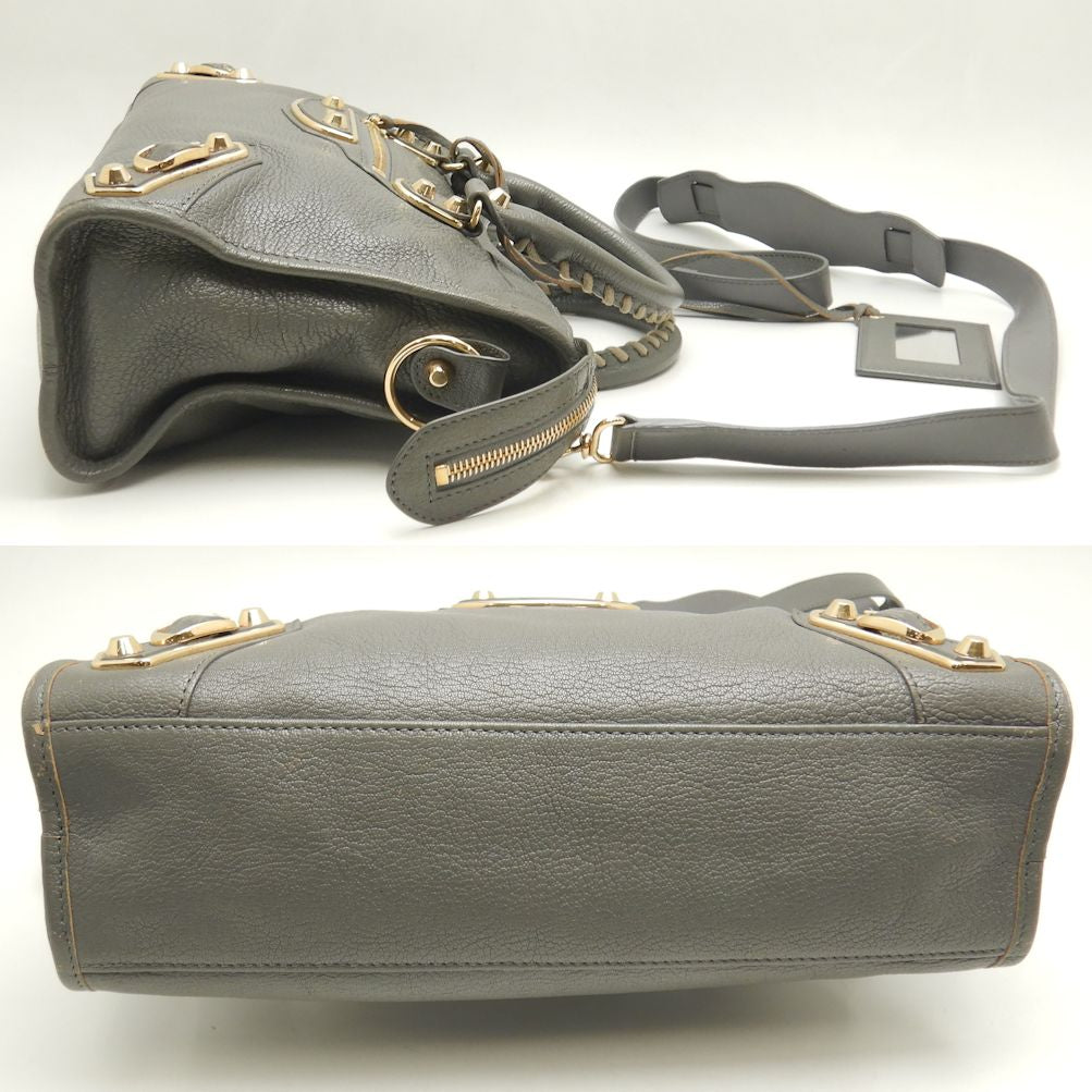 Balenciaga Metallic Edge City Leather Handbag
